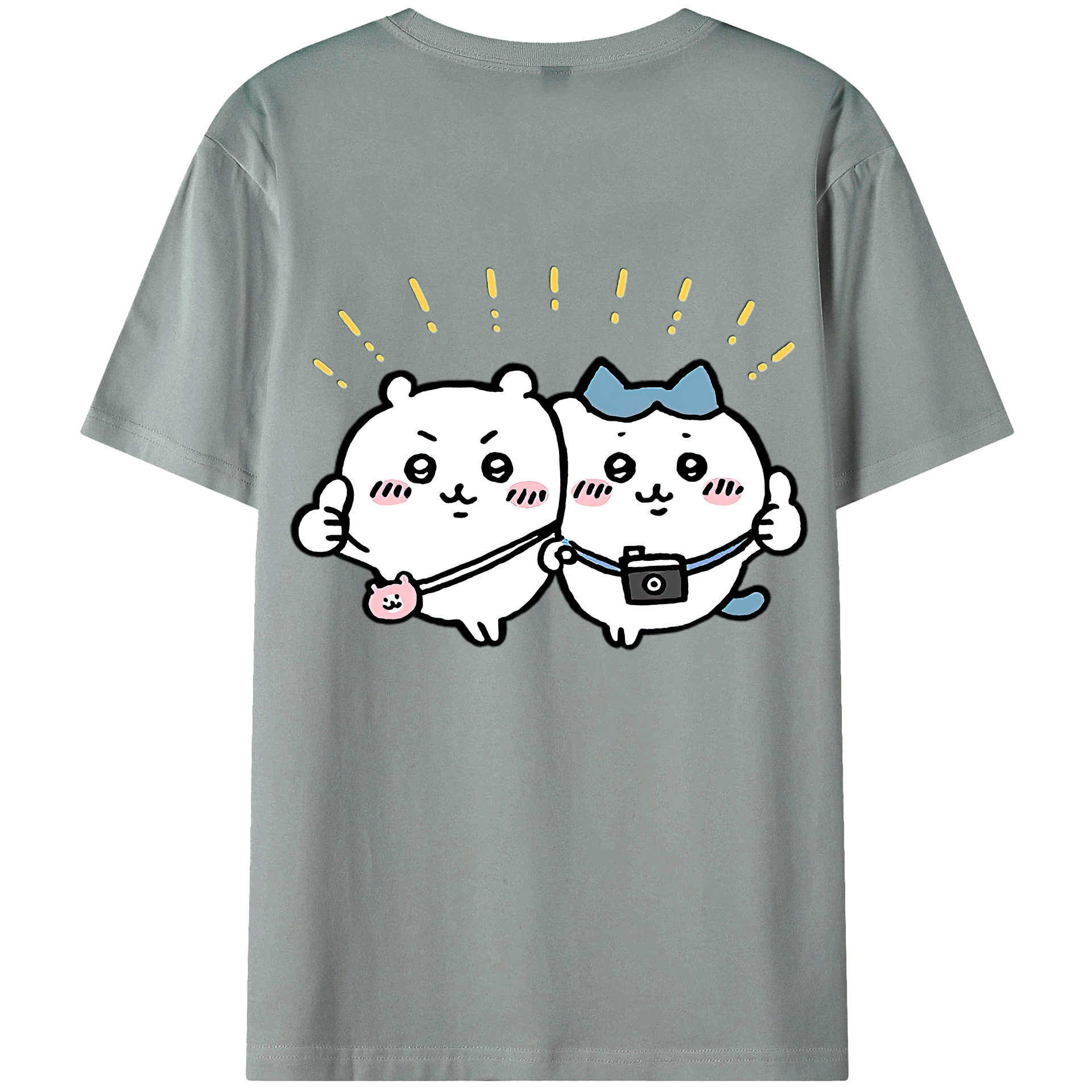（画像用） ちいかわ ちいかわ Chii-kawa chiikawa 綿100％ メンズ半袖Tシャツ（バックプリント） 通気性